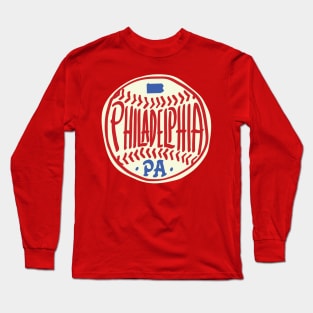 Philadelphia Pennsylvania Hand Drawn Script Design Long Sleeve T-Shirt